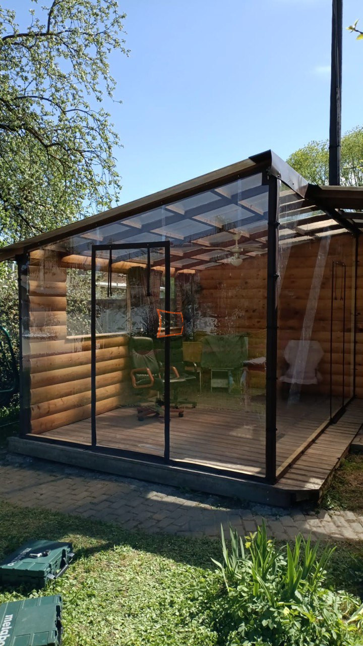 Фото установленных мягких окон 14